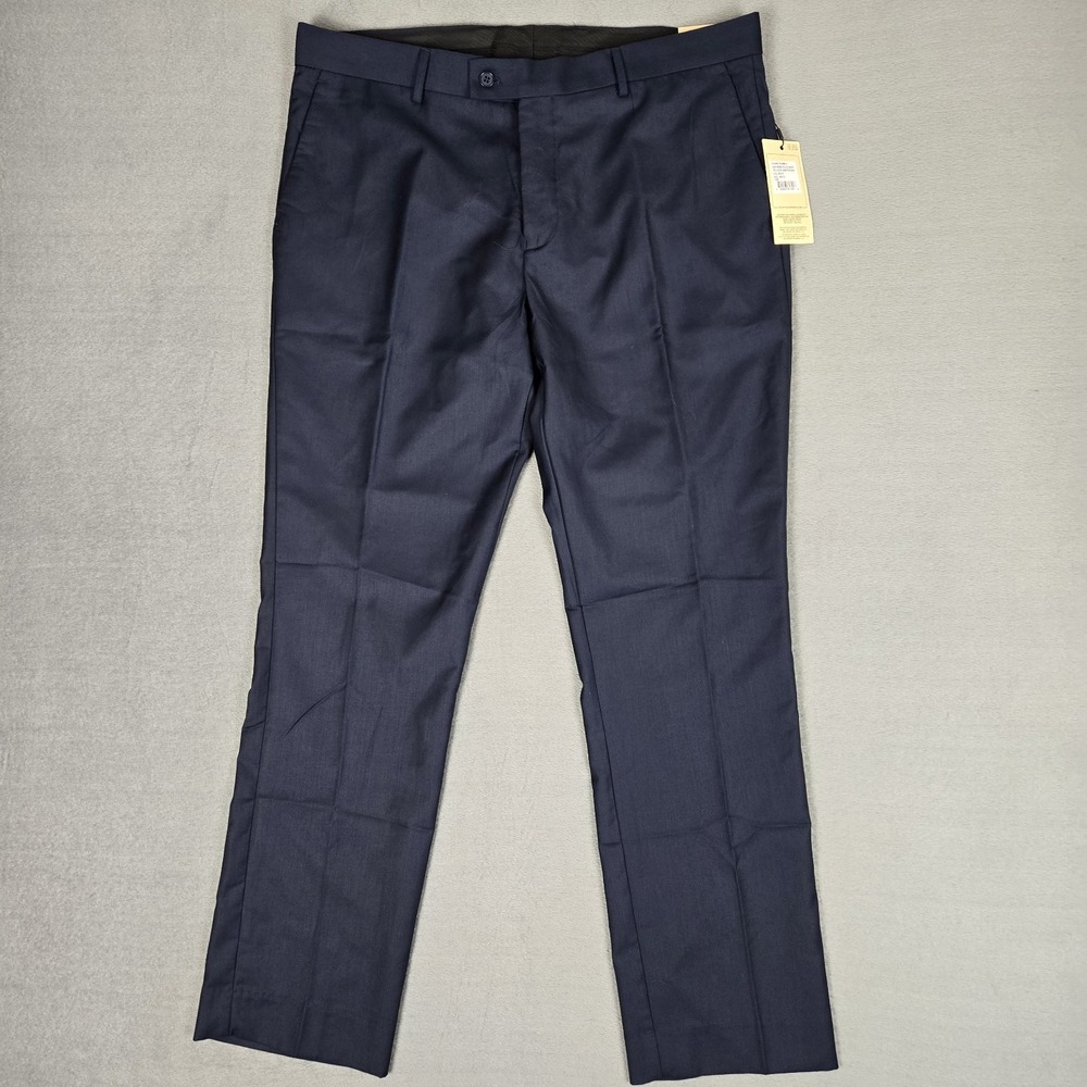 Scotch & Soda Pants Mens 40x32 Amsterdam Modern Fit Blue Solid Basic Trousers